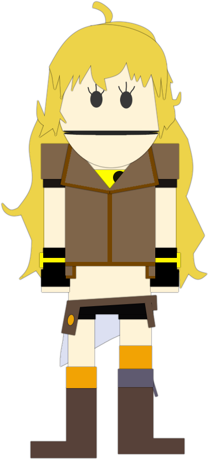 Yang Xiao Long Yellow Cartoon - Yang Xiao Long (433x943), Png Download