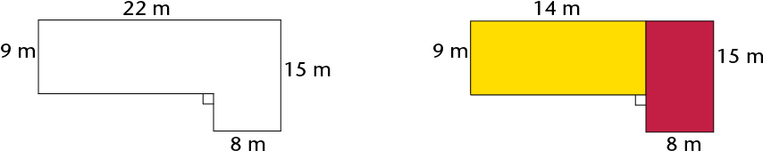Area Of The Room = Area Of Yellow Rectangle Area Of - Area Of Two Rectangles (872x189), Png Download