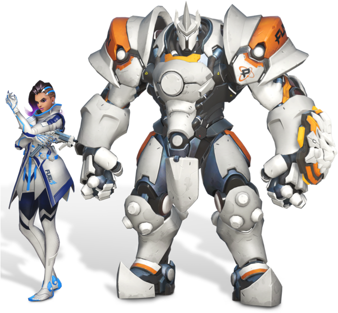 Sombra And Reinhardt - Overwatch All Access Pass Skins (691x720), Png Download