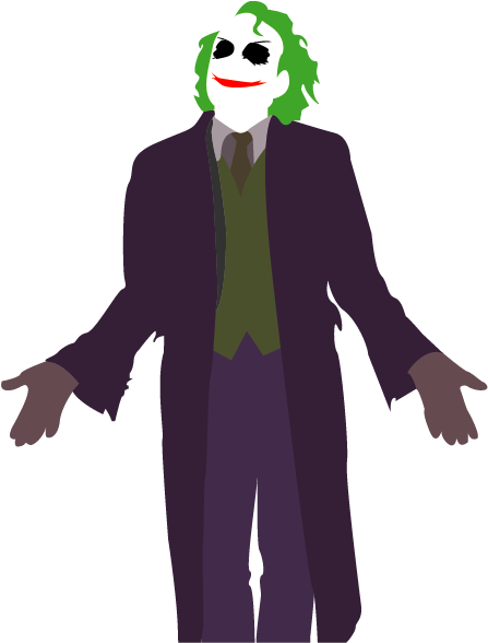 Joker Vector - Heath Ledger Joker (446x611), Png Download