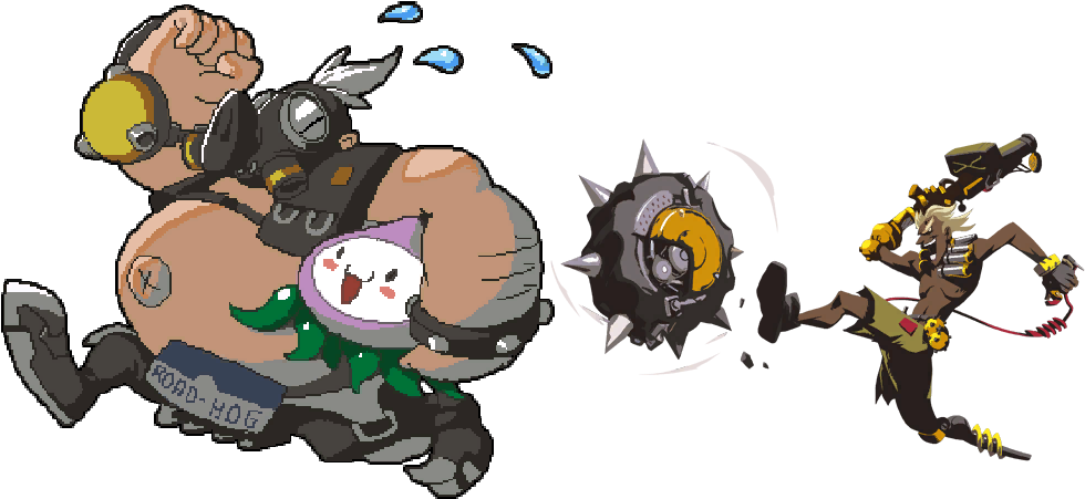In A Fit Of Ocd I - Roadhog And Junkrat Spray (1000x700), Png Download