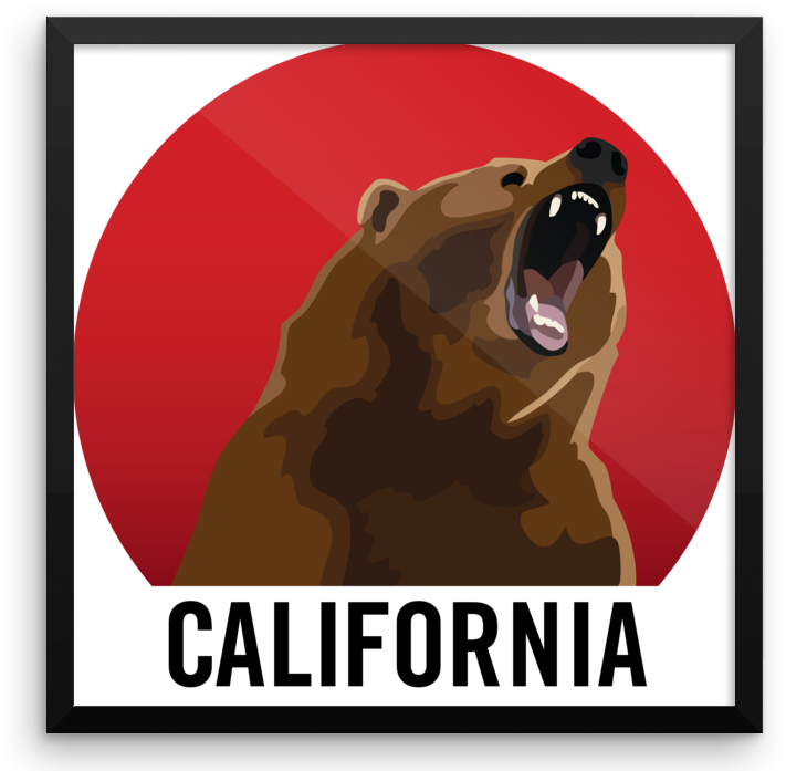California Bear Postcard (760x715), Png Download