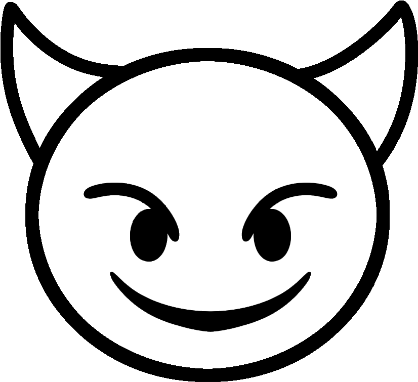 Devil Emoji Vinyl Decal - Devil Emoji Coloring Page (921x894), Png Download