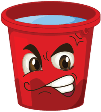 Picture Black And White Download Buckets With Faces - Buckets Cartoon (351x399), Png Download