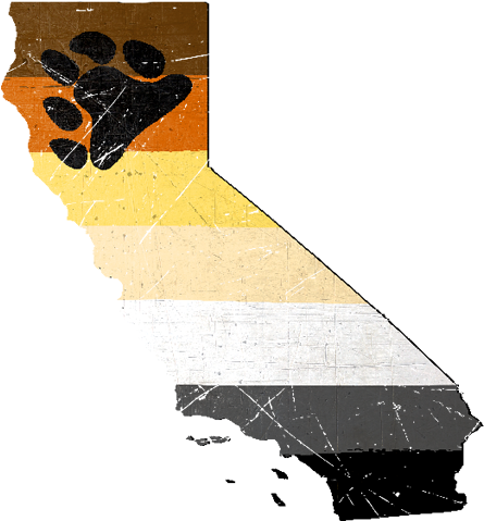 California Silhouette Bear Pride Flag - Gay (500x500), Png Download