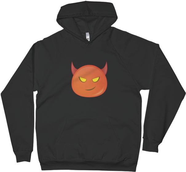 Expressive Red Devil Emoji Unisex Pullover Hoodie - You Can't Think And Hit (720x720), Png Download
