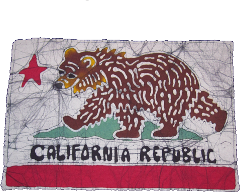 Tie Dyed California Bear Flag - Grizzly Bear (500x500), Png Download