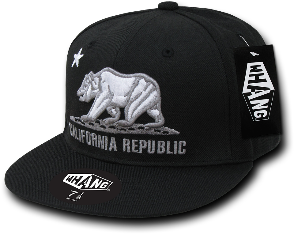 Whang California Bear Retro Fitted Baseball Cap Caps - Fitted Whang California Bear Cali Retro Flat Bill Baseball (1000x1000), Png Download