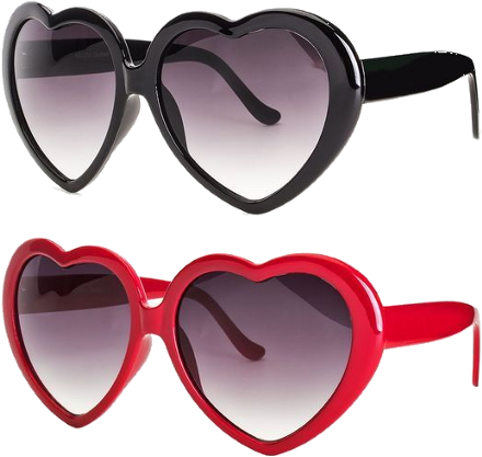 Vintage Retro Fashion Lolita Heart Shaped Pilot Black (480x480), Png Download
