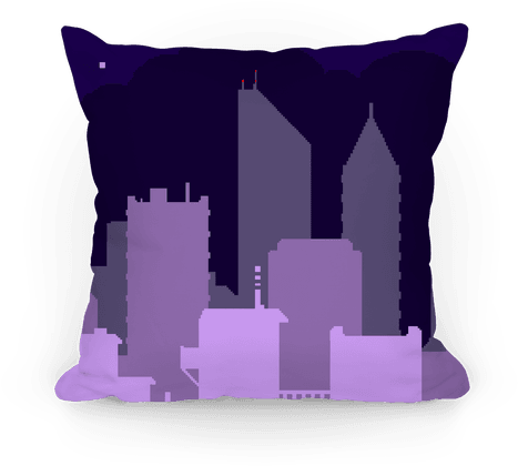 Pixel Cityscape Pillow - Mobile Phone (484x484), Png Download
