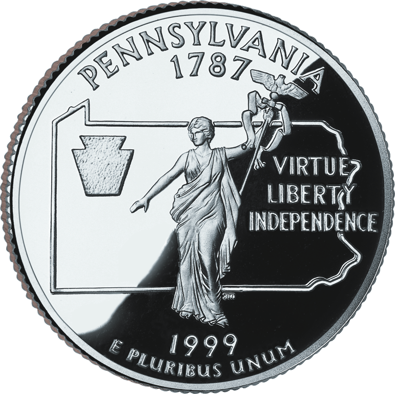 1999 Pa Proof - 1999 Pennsylvania Quarter (771x768), Png Download