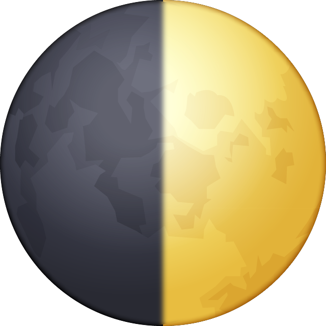 First Quarter Moon Emoji - First Quarter Moon Png (640x640), Png Download