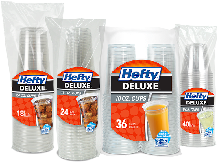 Deluxe Clear Cups - Hefty Easy Grip Disposable Plastic Party Cups (800x616), Png Download
