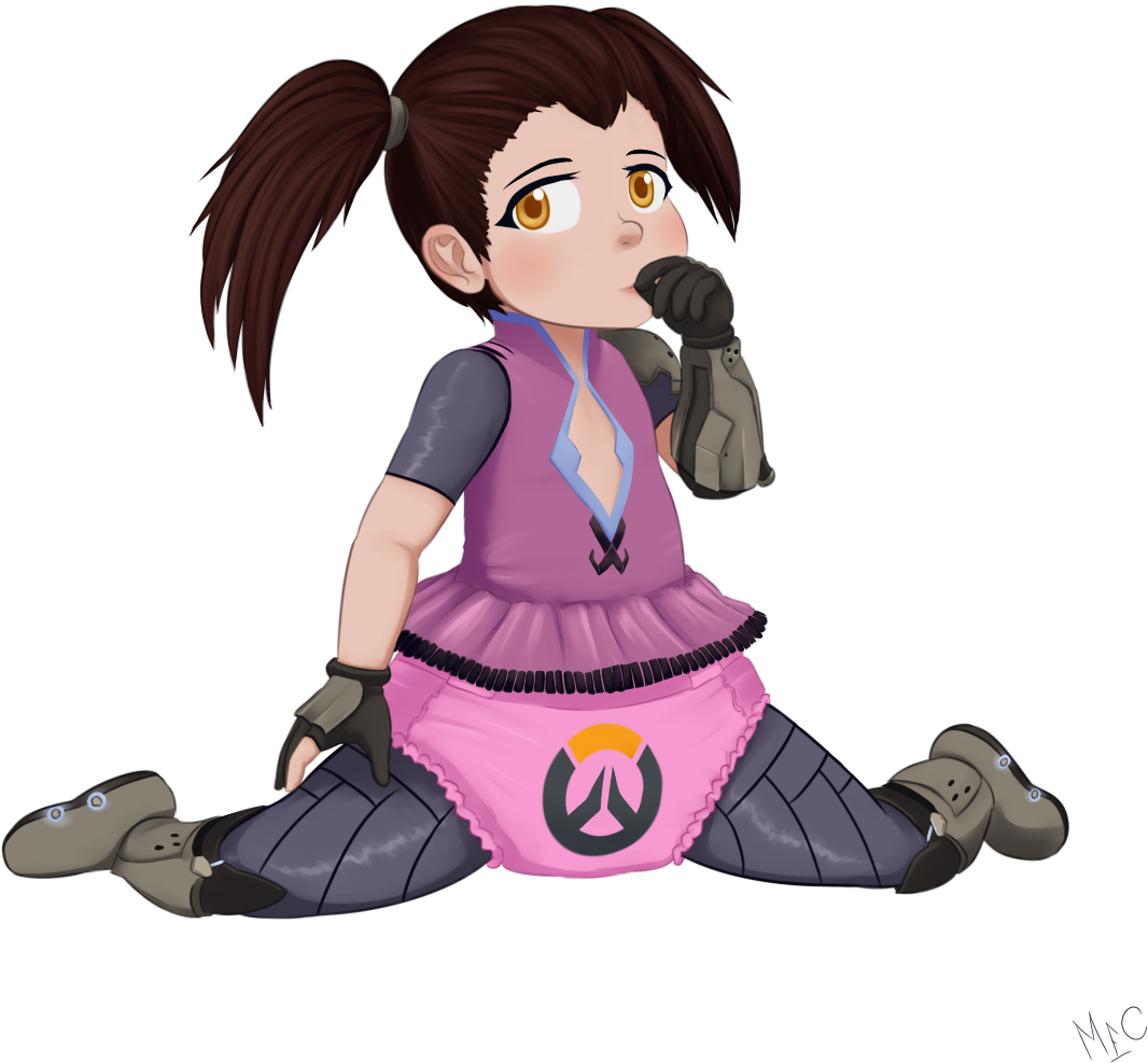 Contagious Magic - Widowmaker - Tracer Overwatch In Diaper (1100x1548), Png Download