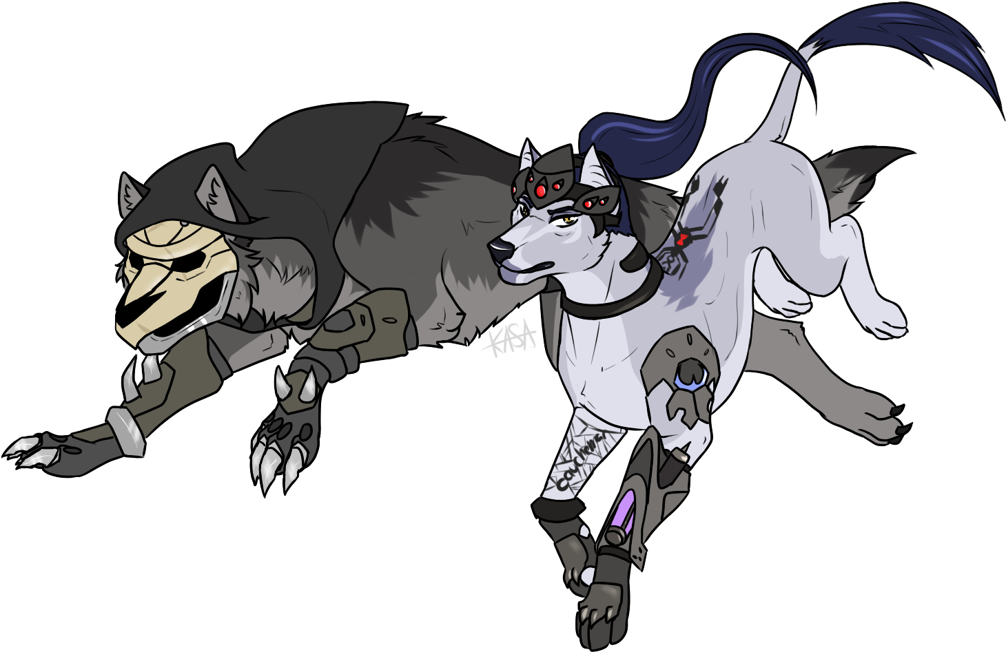 Reaper And Widowmaker - Overwatch Dogs (1495x977), Png Download