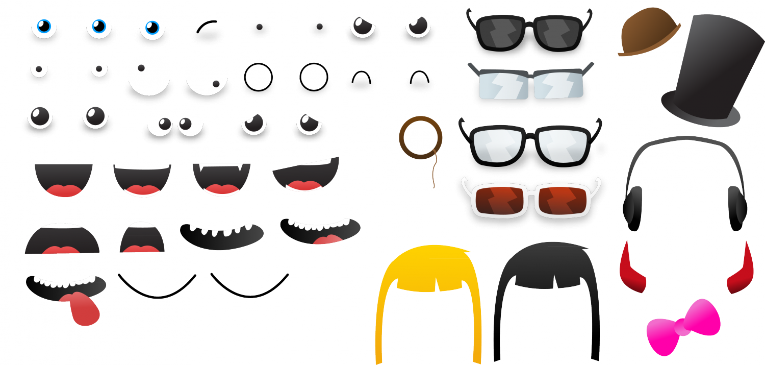 Photos Of Printable Cartoon Mouth Template Large Size - Printable Noses Mouth Eyes (1500x715), Png Download