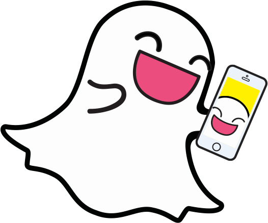 Ghost With Phone Illustration - Snapchat Ghost Logo Png (600x600), Png Download