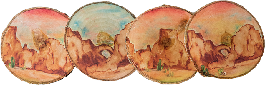 Watercolor Desert Scene - Watercolor Paint (900x290), Png Download