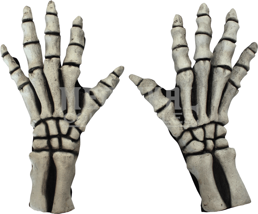 White Skeleton Gloves - Hand Gloves Skeleton White (858x858), Png Download