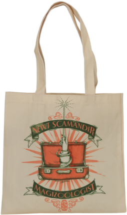Cream Suitcase And Wand Tote Bag Large Png Tote Backpack - Art Of Fantastic Beasts (422x480), Png Download