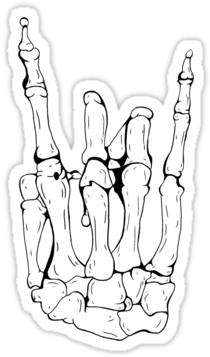By Skeleton Hand - Skeleton Hand Drawing (375x360), Png Download