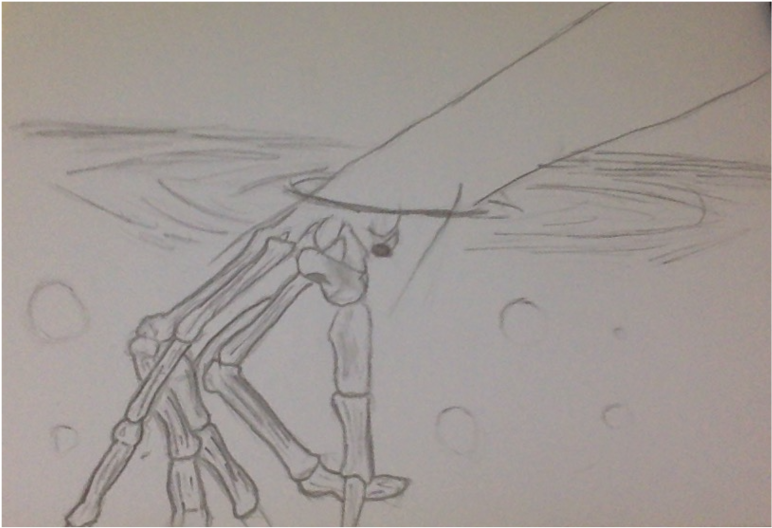 Cool Skeleton Hand In Water Effect By Zaosgfx On Deviantart - Skeleton Hand Drawing In Water (1024x683), Png Download