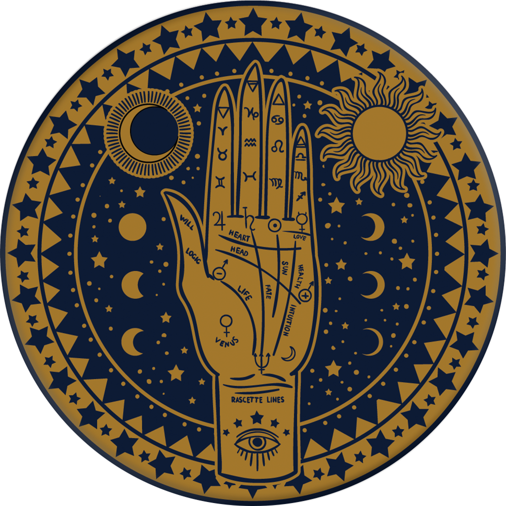 Popsockets Mystic Hand - Vintage Fortune Tellers (1000x1000), Png Download