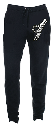 Skeleton Hand - Black Slim Theory Pants (400x447), Png Download