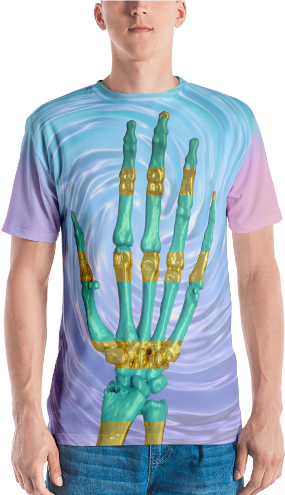 Skeleton Hand Deluxe T-shirt - Marine Corps American Flag Shirt - Us Flag Shirt - (1000x1000), Png Download