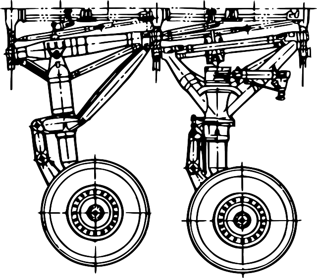 Black, Plane, Gear, Gears, Landing, Wheels, 225, Wheel - Landing Gear Clip Art (640x562), Png Download
