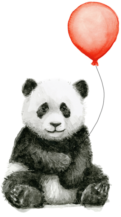 Click And Drag To Re-position The Image, If Desired - Panda Watercolor (407x700), Png Download
