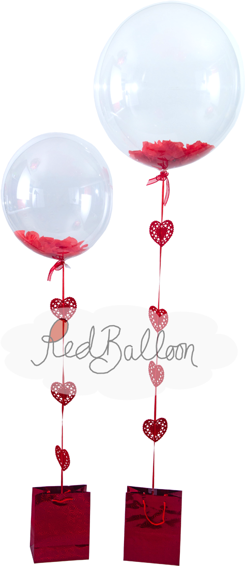 Flutter Petals Valentines Red Balloon Cork - Balloon (1000x1147), Png Download