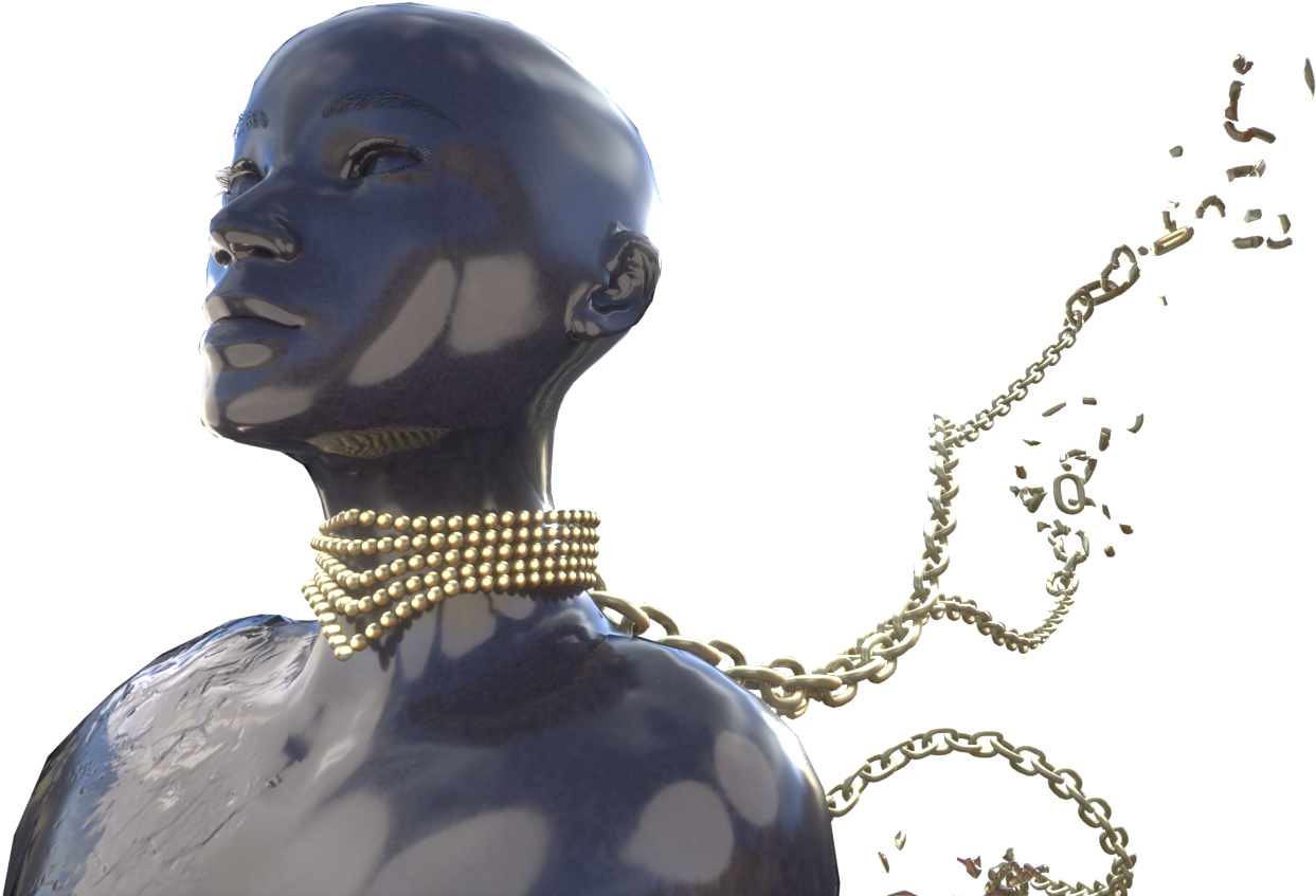 Pearls Collar, Chains And Broken - Bronze Sculpture (2048x1024), Png Download