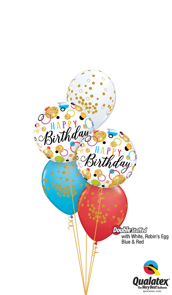 Download Glitter Birthday Dots Bouquet 15cm Qualatex Quick Link Balloons Assorted Colours Full Size Png Image Pngkit