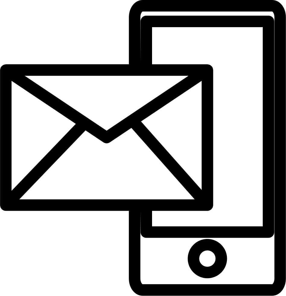 Mail And Phone Outline Symbol In A Circle Svg Png Icon - Logo Correo Electronico (948x981), Png Download