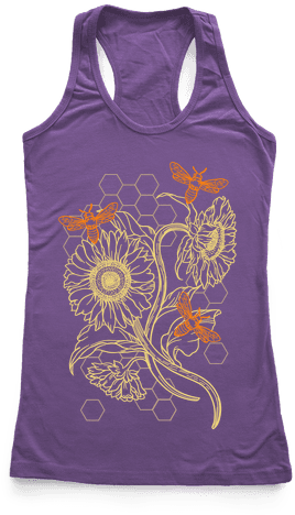 Honeybees & Sunflowers Racerback Tank Top - Bachelorette Tank Tops (484x484), Png Download