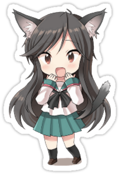 Cat Girl Anime Chibi (375x360), Png Download