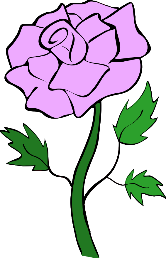 Purple Rose Clip Art - Rosa Clipart (566x879), Png Download