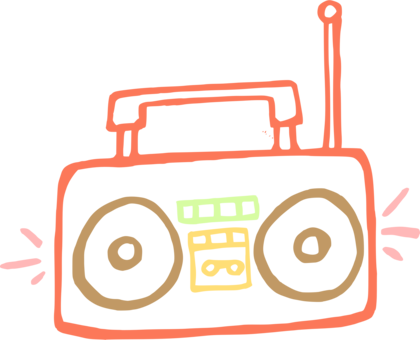 Boombox Drawing Openoffice Draw Download Encapsulated - Boombox Clip Art (420x340), Png Download