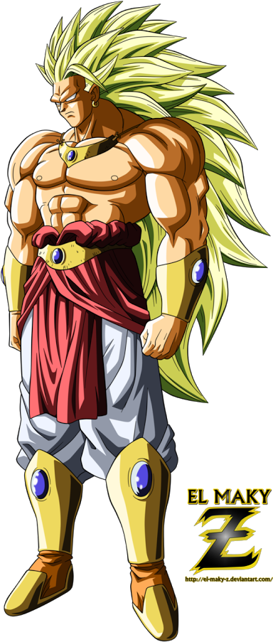 Broly Png Running Jpg Stock - De Broly Dragon Ball Z Super Saiyan 3 (419x930), Png Download