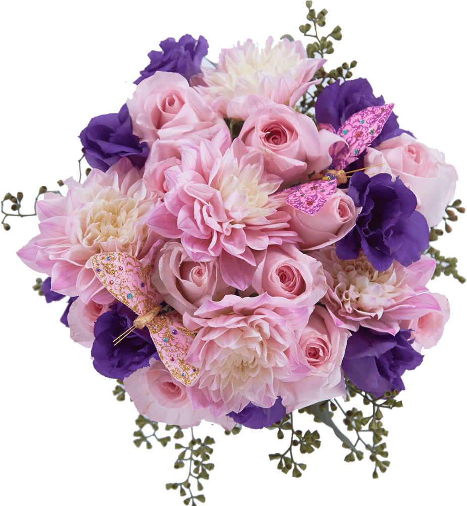 Madame Butterfly - Purple Bouquet Rose Png (1000x1000), Png Download