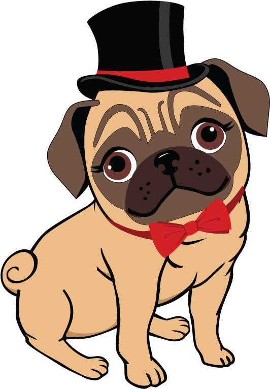 Transparent Pug Cartoon - Pug Dog Png Cartoon (1200x1000), Png Download