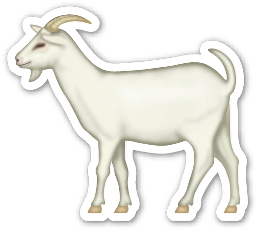 **this Sticker Is The Large 2 Inch Version That Sells - Goat Emoji (480x433), Png Download
