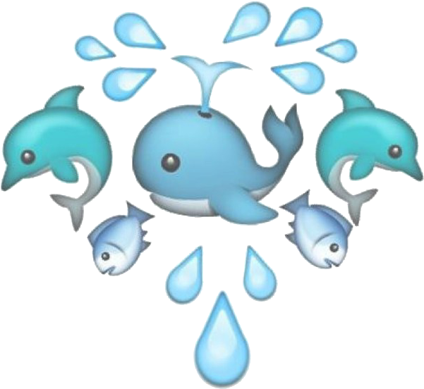 #water #emoji #blue - Dolphin Emoji Png (610x610), Png Download
