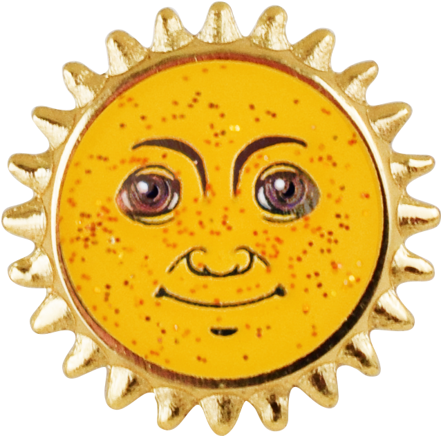 Sun Emoji Pin - Vitreous Enamel (710x710), Png Download