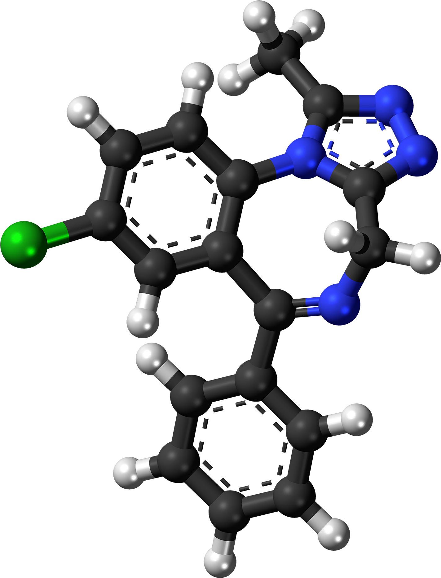 Alprazolam Molecule Ball - Amine Compounds (chemical Compounds) (1559x2000), Png Download