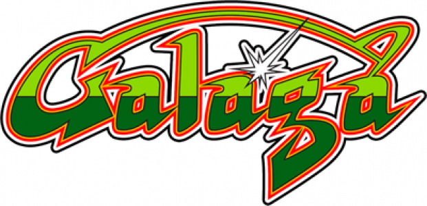 Clearlogo Clearlogo Ribbon - Galaga Logo (621x300), Png Download