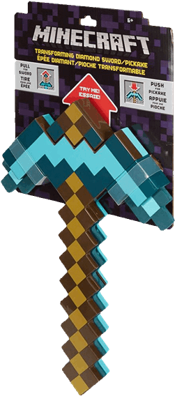 Minecraft Transforming Diamond Sword Pickaxe (600x600), Png Download
