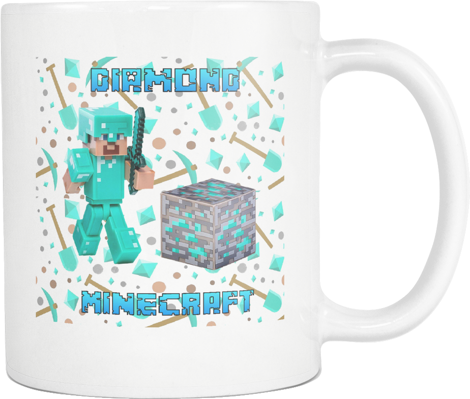 Minecraft Mug Diamond Minecraft Sword,diamond Steve - Minecraft 3" Figure Series 2: Steve With Diamond Armor (1024x1024), Png Download