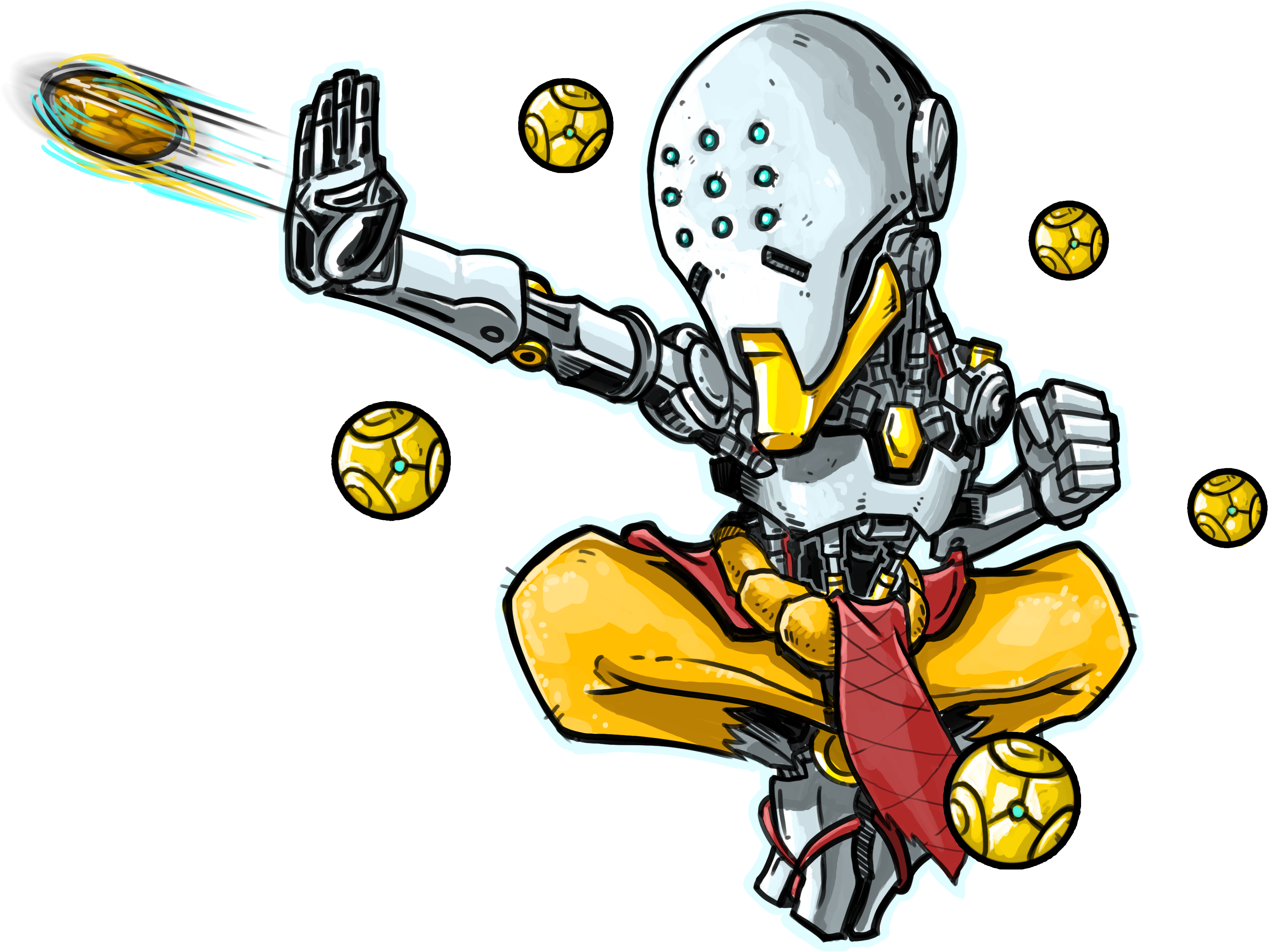 Mini Zenyatta - Cartoon (3300x3300), Png Download